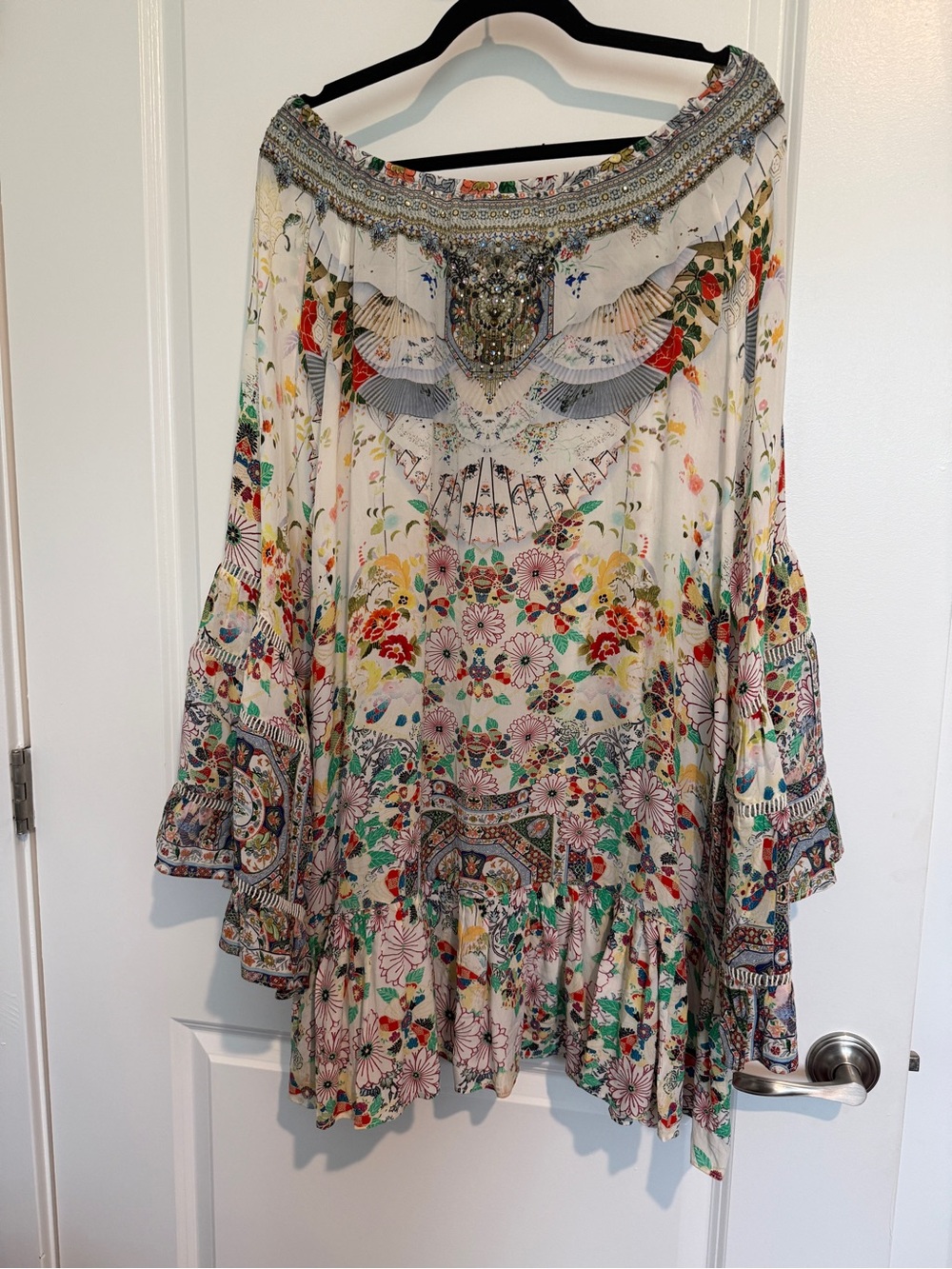 Camilla Boho Floral Mini dress  - White Multi - Picture 2 of 4